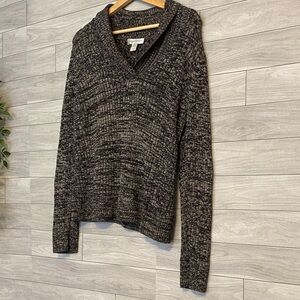 Christopher & Banks Charcoal V-Neck Sweater